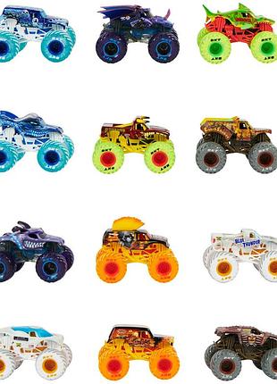 Monster jam truck набір 12 машинок вогонь і лід fire & ice 1:64 scale vehicles spin master