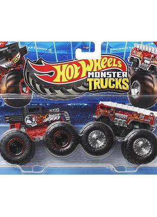 Hot wheels monster jam trucks набір позашляховиків 1:64 bone shaker vs 5 alarm fyj64 позашляховик джип