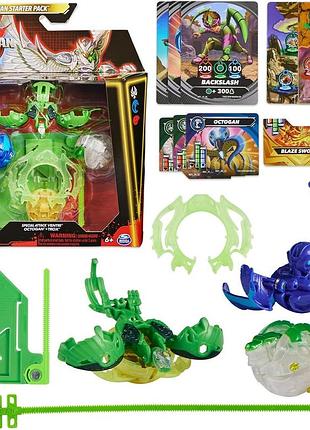 Bakugan starter 3 шт., особлива атака вентрі special attack ventri, octogan and trox 3-pack spin master