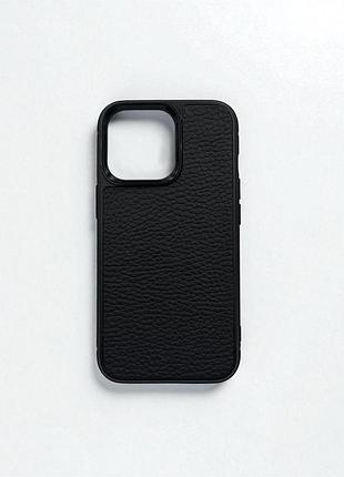Чехол для iphone из натуральной итальянской кожи (черный) iphone 15