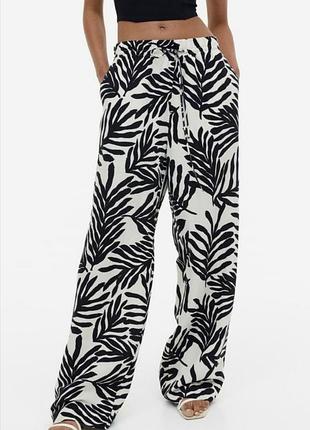 Брюки 47% лен +вискоза, h&amp;m, m