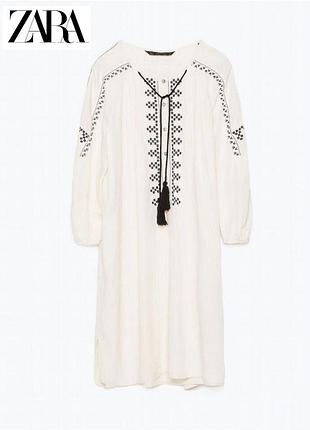 Zara сукня бохо, плаття з вишивкою, туніка, вишиванка zara basic