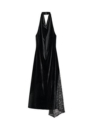 Бархатное платье zara с кружевом