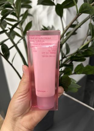 Крем сонцезахисний для сяяння шкіри  celimax heart pink tone up sun cream spf50+ pa++++