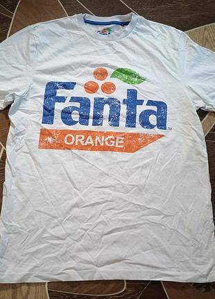 Яскрава вінтажна бавовняна футболка fanta orange від primark (brand alliance), розмір s