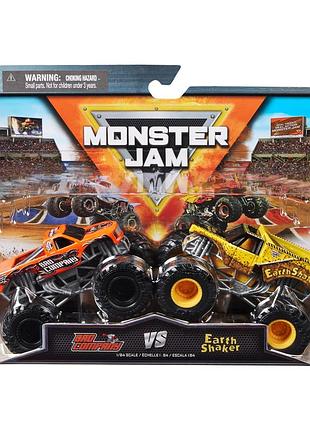 Набір машинок monster jam trucks octonber bad company vs. earth shaker позашляховик джип 1:64 spin master