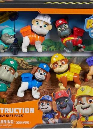 Paw patrol rubble & crew, щенячий патруль набор из 7 фигурок toy figures gift pack, spin master