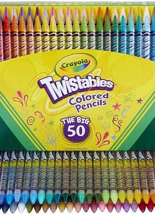 Уценка crayola twistables выкручивающиеся карандаши 50 шт colored pencils coloring set
