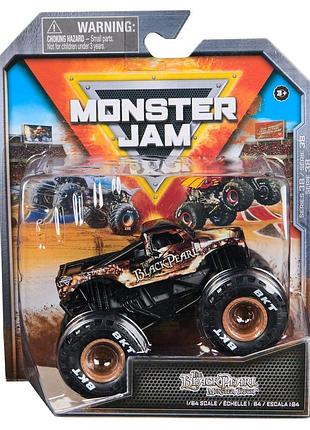Monster jam black pearl машинка внедорожник джип 1:64 monster trucks spin master series 38