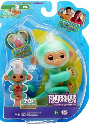Fingerlings baby monkey ava интерактивная обезьянка ава бирюзовая wow wee