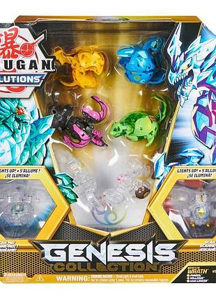 Bakugan evolutions genesis collection набор 6 бакуганов и 2 наногана с подсветкой spin master