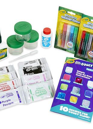 Crayola набор для создания блестящих лизунов-слаймов model magic gooey fun! party kit slime supplies