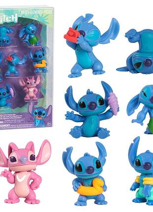 Stitch набор фигурок стич и ангел angel 7-piece figure set just play disney junior
