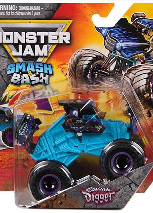 Monster jam smash & bash son-uva digger die-cast monster trucks1:64 spin master