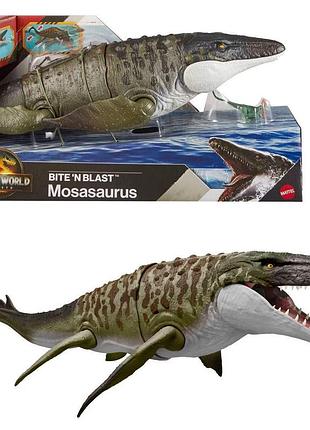 Jurassic world rebirth bite n blast mosasaurus динозавр мозазавр 65 см мир юрского периода mattel jjp80