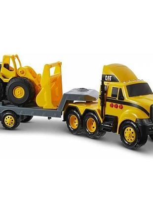 Cat construction погрузчик тягач с бульдозером 82288 heavy mover caterpillar cat semi with loader
