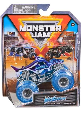 Monster jam trucks 1:64 акула megalodon мегалодон машинка внедорожник джип spin master series 40