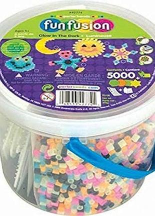 Perler термомозаика с основами 5000 бусин светится в темноте fun fusion fuse bead bucket glow in the dark