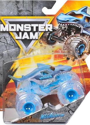 Monster jam мегалодон акула megalodon ice edition машинка внедорожник джип 1:64 monster trucks spin master