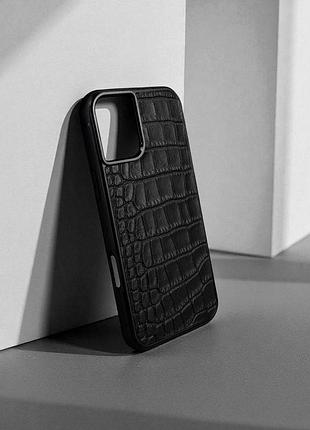 Чехол для iphone из натуральной итальянской кожи (черный) iphone 14