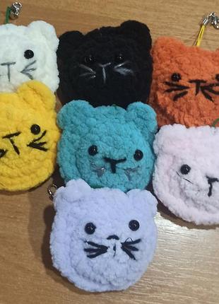 Котик-брелок, киця, кицюня,кот, кiт,з плюшевоi пряжi, дуже м'якенький, гiпоалергенний,веселий,антистрес.