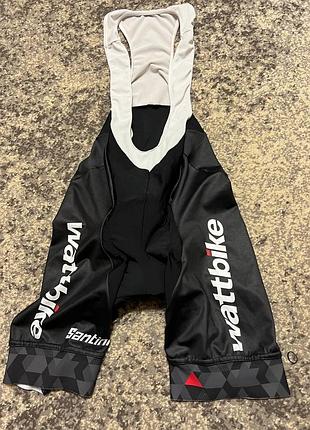 Велошорты на лямках santini (м) с брендингом wattbike