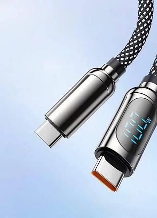 Кабель 1 метр usb-a – type-c шнур 5а плетений провід для зарядки та стабільної роботи для зарядки телефонів планшетів гаджетів чорний