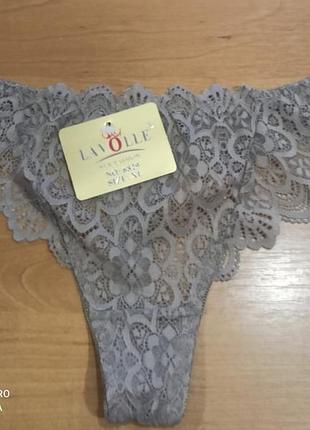 Жiночi мереживнi трусики- стрiнги, р.xl, xxl,. капучiно.