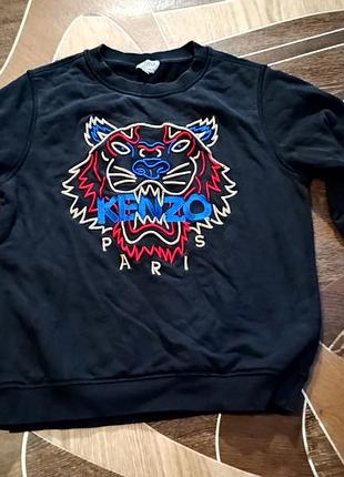Оригинальный черный свитшот kenzo kids (exclusive edition), размер 14а (на рост 164 см / xs-s)