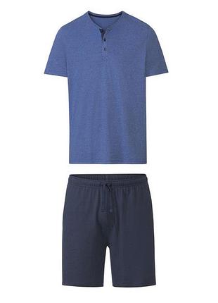 Пижама (футболка и шорты) для мужчины livergy lidl 418822 s синий