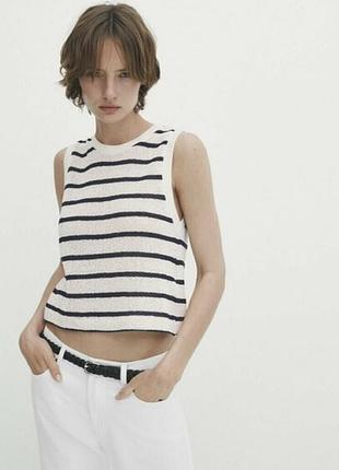 Текстурований короткий топ massimo dutti