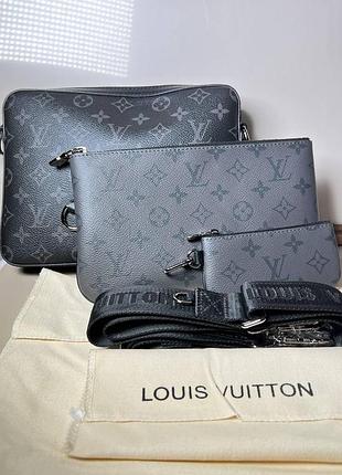 Сумка мужская louis vuitton trio messenger monogram eclipse canvas