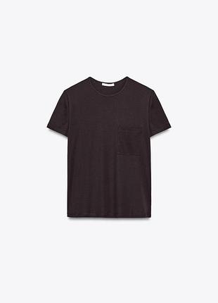 Футболка цвет темный шоколад размер xl zara