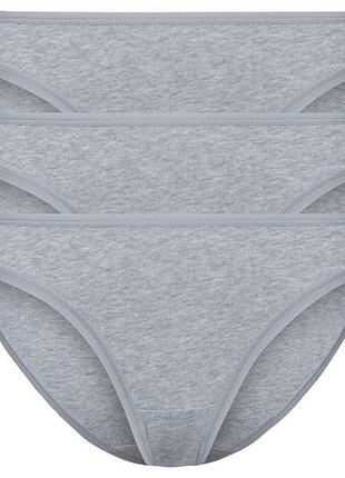 Трусики-слип набор 3 шт. хлопковые для женщины esmara lycra® 427478 s серый