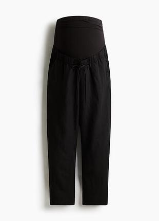 🖤 черные льняные брюки h&amp;m mama для беременных, размер xs ✨