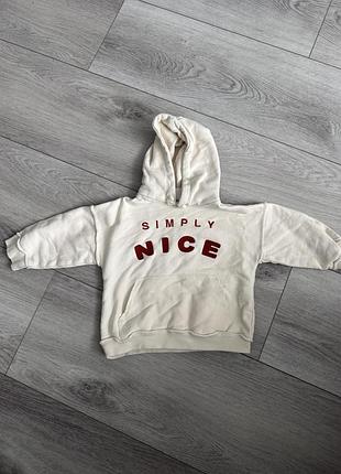 Дитячий/худі/молочний/zara/9 місяців/утеплений/кофта