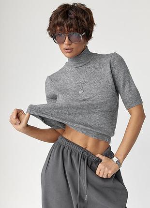 Женская вязаная американка - серый цвет, one size (имеется размеры)