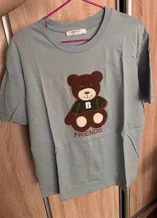 Жіноча футболка колір мʼята teddy м