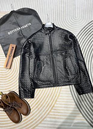 Чоловічі плетена куртка з натуральної шкіри bottega veneta
