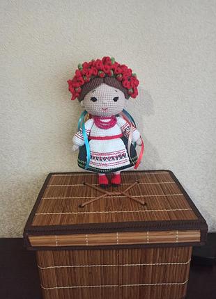 Кукла украиночка, вязаная.