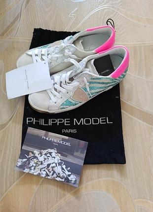 Phillipe model кеды кроссовки 38р 24.5см кожа натуральная замша