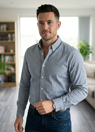 Сорочка\рубашка tommy hilfiger slim fit printed shirt