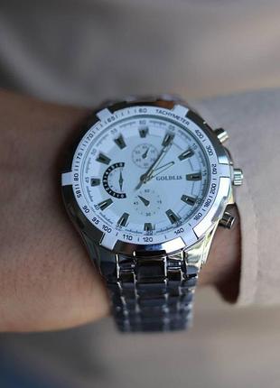 Наручний годинник gl 1200⌚️ срібло/білий