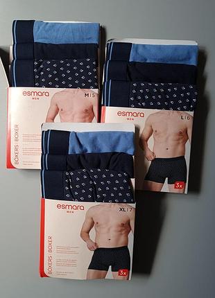Чоловічі труси боксери ціна за набір 3 шт. livergy® лінійка esmara men®, m, l, xl