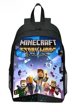 Рюкзак майнкрафт черный детский, школьный рюкзак minecraft для школы