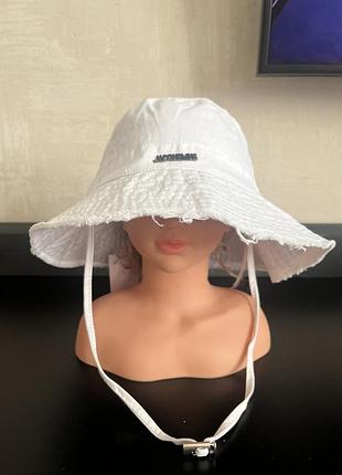 Біла панама jacquemus le bob artichaut bucket hat