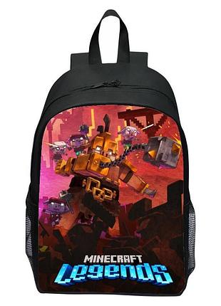 Рюкзак minecraft черный с принтом майнкрафт