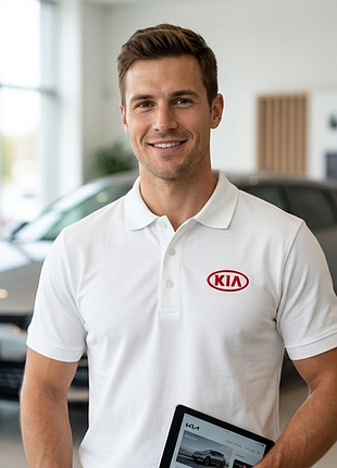 Фирменная футболка-поло würth modyf kia – размер m – 100% хлопок