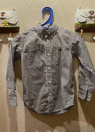 Дитяча сорочка в смужку polo ralph lauren, розмір 6 (на 5-6 років)