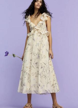 Нова віскозна міді сукня сарафан h&m новое вискозное миди платье сарафан с рюшами из вискозы